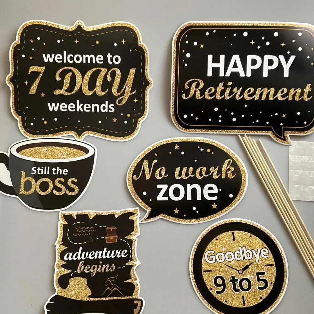 NEW RETIREMENT PARTY DECORATIONS 6 PIECE